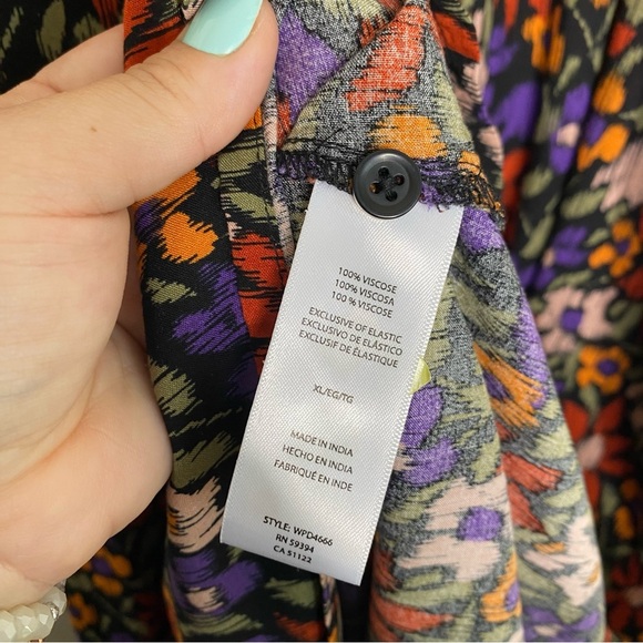 ✨NWT Beach Lunch Lounge Floral Smocked Tie Back Midi Maxi Shirt Dress Size XL - Picture 11 of 12